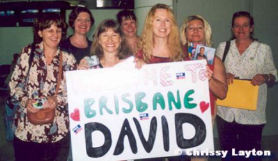 Fans at Brisbane airport