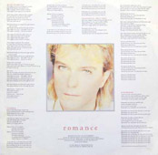 Romance liner with lyrics.