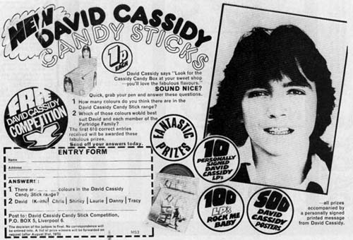 David Cassidy Candy Stick advert