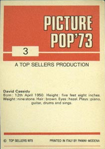 David Cassidy on #3 Picture Pop '73
