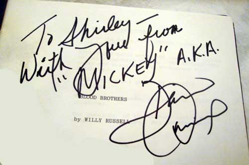 Shirley's signed script