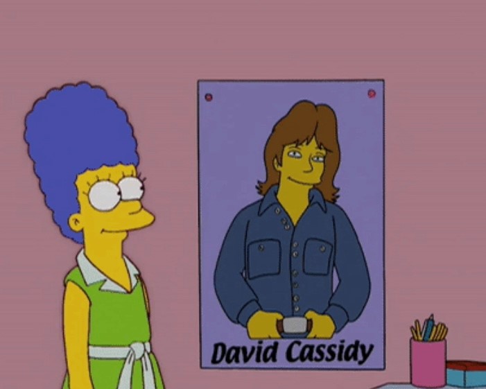 Marge with poster of David Cassidy