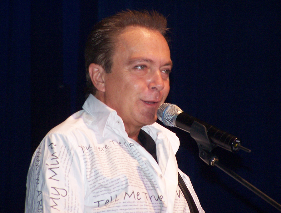 David wearing the shirt made by Silvia