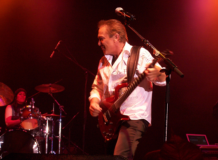 David wearing the shirt made by Silvia