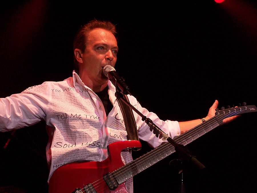 David wearing the shirt made by Silvia