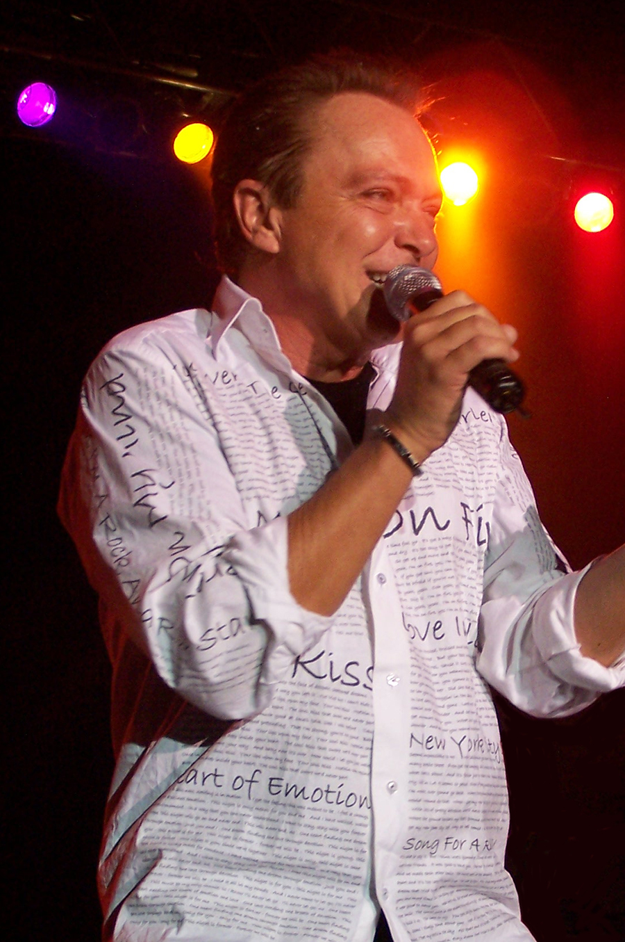 David wearing the shirt made by Silvia
