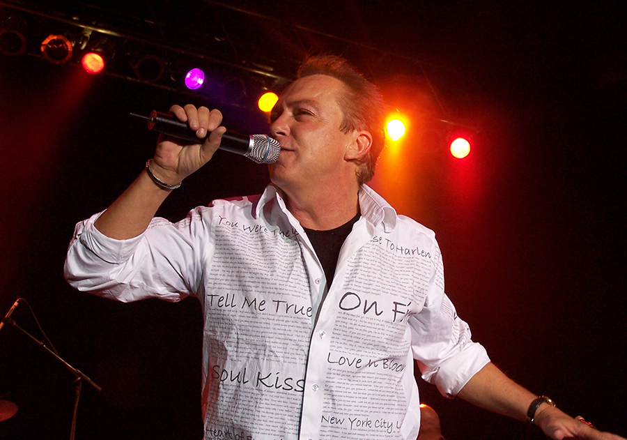 David wearing the shirt made by Silvia