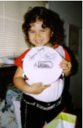 Crystalinda holds her Partridge Family Tambourine