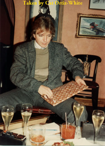 David opens his gift