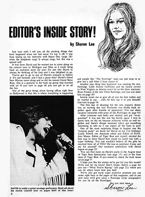 Tiger Beats Official Partridge Family Magazine - August 1971