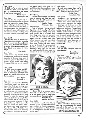 Tiger Beats Official Partridge Family Magazine - August 1971