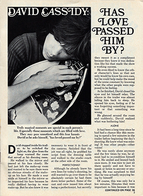 Tiger Beats Official Partridge Family Magazine - December 1971