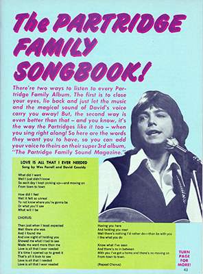 Tiger Beats Official Partridge Family Magazine - November 1971