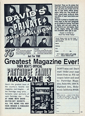 Tiger Beats Official Partridge Family Magazine - November 1971