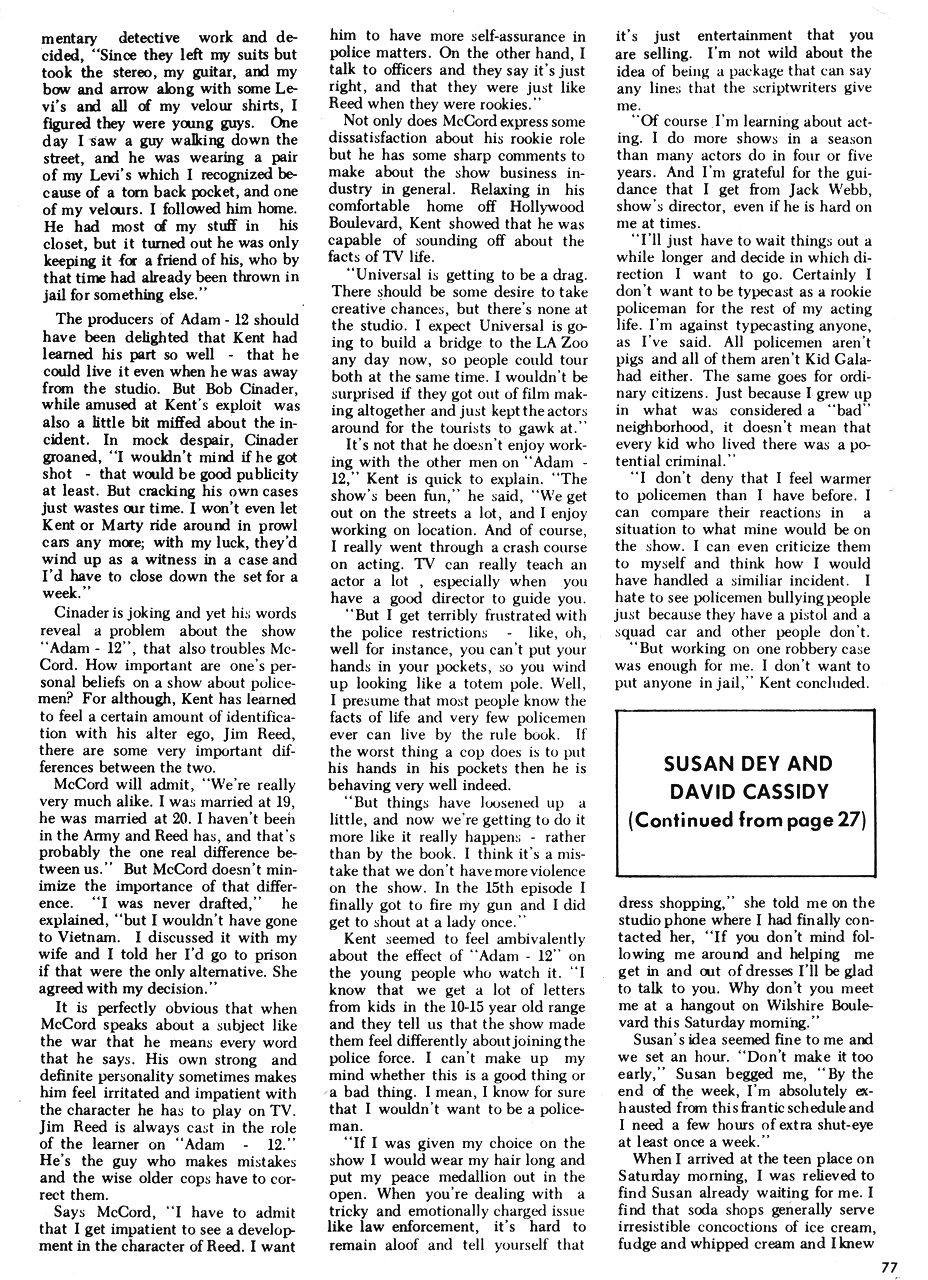 October 1971 Movie TV Spotlight Magazine