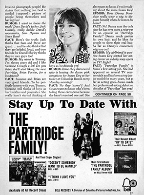 Tiger Beats Official Partridge Family Magazine - October 1971