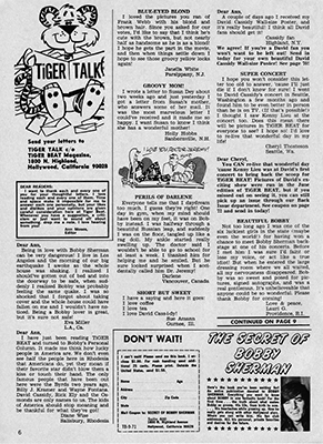 Tiger Beat Sept 1971
