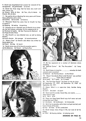 Tiger Beats Official Partridge Family Magazine - August 1972