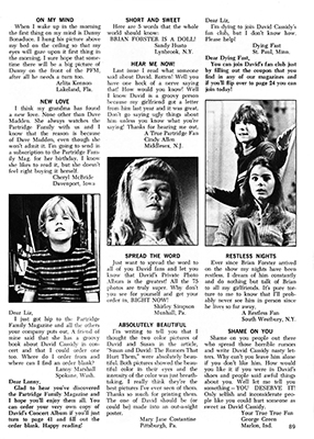 Tiger Beats Official Partridge Family Magazine - August 1972