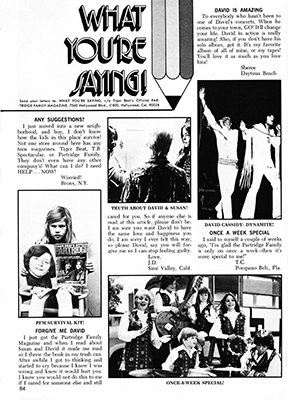 Tiger Beats Official Partridge Family Magazine - August 1972