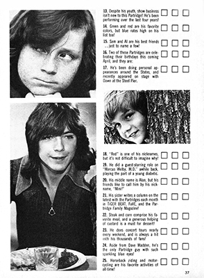 Tiger Beats Official Partridge Family Magazine - January 1972