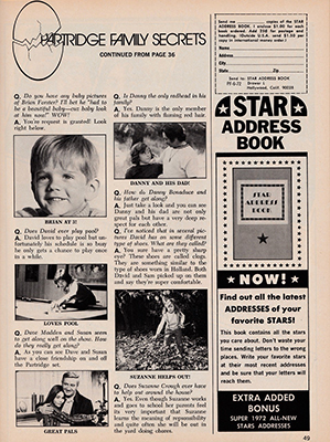 Tiger Beats Official Partridge Family Magazine - June 1972