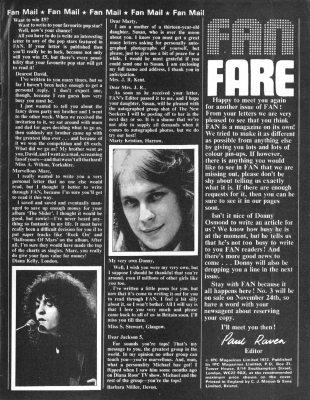 November 1972 Fan Magazine page