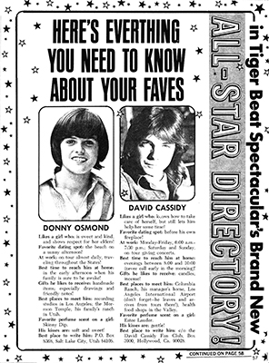 Tiger Beat Spectacular September 1972