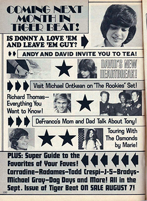 Tiger Beat August 1973