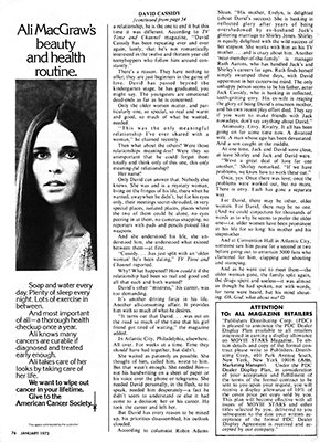January 1973 Movie Stars magazine