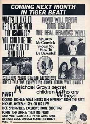 Tiger Beat March 1973