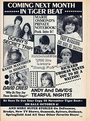 Tiger Beat October 1973