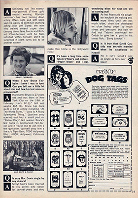 Tiger Beat November 1974