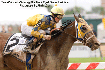 Sweet Candetta winning the Black Eyed Susan last year.