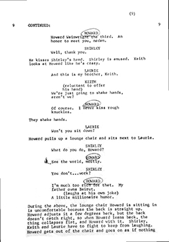 Episode Script page - pool scene